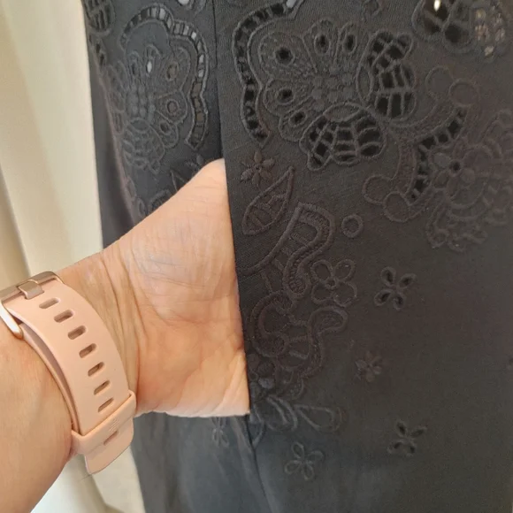 Theory "Taytee" Eyelet Dress, Black 6 - Picture 10 of 15